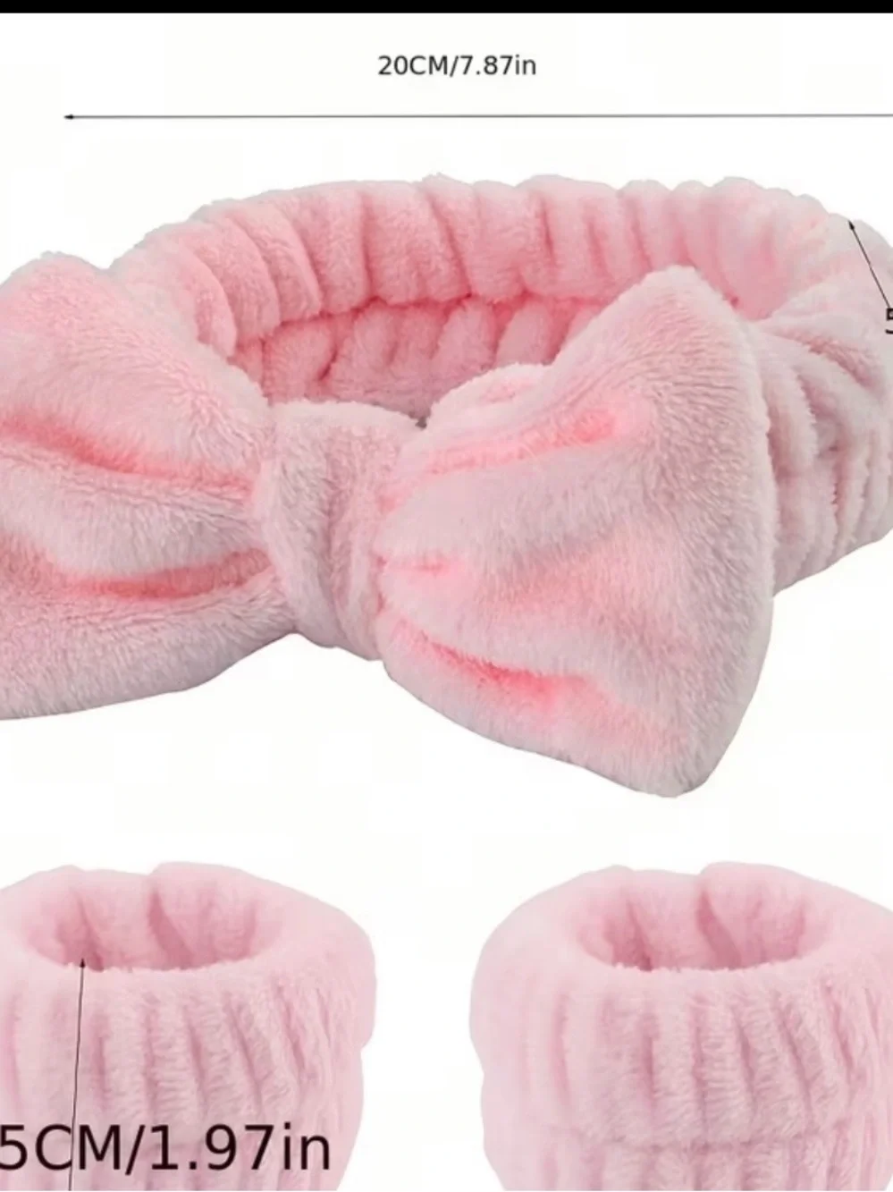 Soft Pink Kids Bath & Hair Accessory Set - Gentle Plush Headband and Clips